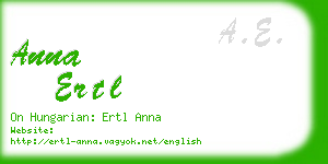 anna ertl business card